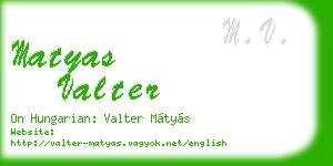 matyas valter business card