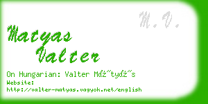 matyas valter business card